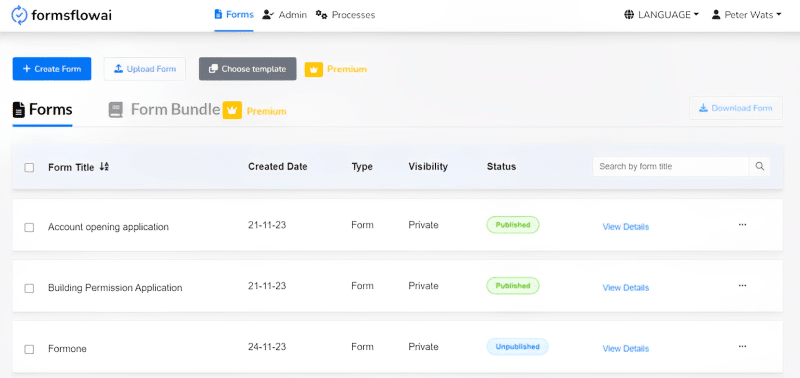 formsflow.ai v5.3 user interface